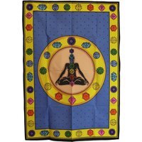 Chakra Fibrant Cotton Wall Art 70x110cm - Spiritual Home Decor - Multi
