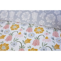 Victorian Bloom Microfibre Fabric Reversible Duvet Cover Set with Pillowcase - Multicolour / Single - thumbnail 3