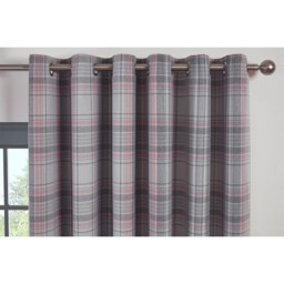 Hatfield Check Blackout Curtains - Blush / 168cm / 183cm - thumbnail 3