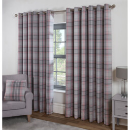 Hatfield Check Blackout Curtains - Blush / 168cm / 183cm - thumbnail 2