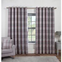 Hatfield Check Blackout Curtains - Blush / 168cm / 183cm