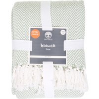 Winkworth Herringbone Pattern Throw - Green