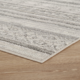 Maia Low Pile Washable Non Slip Motif Traditional Area Rug Living Room Hallway - Grey / 300cm - thumbnail 2