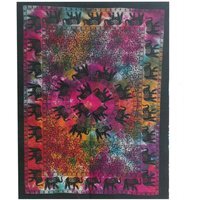 Cotton Wall Art Elephant Mandala MultiColor - Multicolor