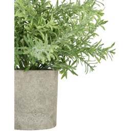 Rosemary Plant In Stone Effect Pot Faux Plant Fresh Accent - Green - thumbnail 2