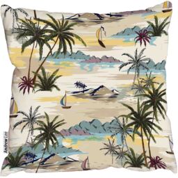 Vintage Beautiful seamless island pattern Outdoor Cushion - Yellow / 60cm - thumbnail 2