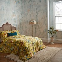 Morton Floral Premium Cotton Sateen Duvet Cover Set - Ochre / Double