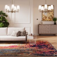 Bold Multicolour Distressed Abstract Living Area Rug - Multicolour / 170cm - image 1