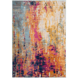 Bold Multicolour Distressed Abstract Living Area Rug - Multicolour / 170cm - thumbnail 3
