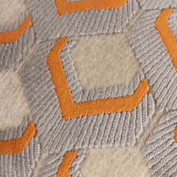 Ledbury Velvet Jacquard Cushion - Ginger and Grey - thumbnail 2