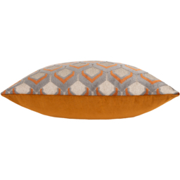 Ledbury Velvet Jacquard Cushion - Ginger and Grey - thumbnail 5