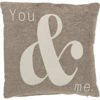 Words 'You & Me' Natural Cushion - Natural
