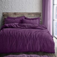 Teddy Purple Soft Cosy Thermal Fleece Duvet Set - Purple / King