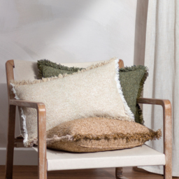 Doze Reversible Fringed Cushion 40 x 60cm - Moss / Polyester - thumbnail 4