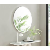 Emma Round White Frame Wall Mirror OLD - White / 100cm - thumbnail 1