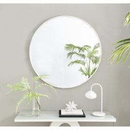 Emma Round White Frame Wall Mirror OLD - White / 100cm - thumbnail 3