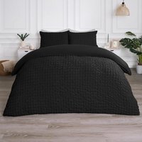 Geo Seersucker Duvet Set - Black / King - image 1