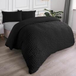 Geo Seersucker Duvet Set - Black / King - thumbnail 5