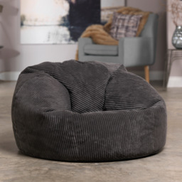 Classic Cord Bean Bag - Grey - thumbnail 5