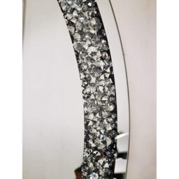 Round Large Jewel Wall Mirror Loose Diamante - Silver - thumbnail 4
