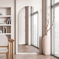 Frameless Arched Leaner Wall Mirror - Silver - Silver
