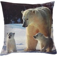 Soft Touch Polar Bear Cushion Cover - Black