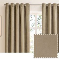 Verso Suede Blackout Eyelet Curtains - Mocha / 117cm / 183cm - image 1