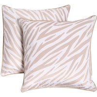 OHS Zebra Print Cushion Covers - Natural / Machine washable at 40°C. Tumble dry friendly. Do not bleach or iron.