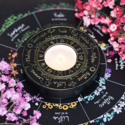 Wheel of the Year Tealight Candle Holder for Sabbats Rituals - White - thumbnail 3