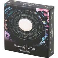 Wheel of the Year Tealight Candle Holder for Sabbats Rituals - White - thumbnail 1