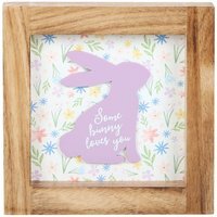 Some Bunny Loves You Wooden Frame Sign For Spring Decor - Brown - image 1