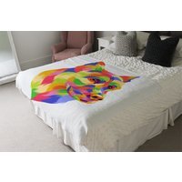Amazing Illustration Dog Pop Art Blanket - Green - image 1