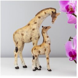 Stand Tall Mother and Baby Giraffe Ornament - Brown - thumbnail 3