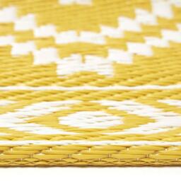 Homescapes Outdoor Rug Luxury Waterproof Reversible Recycled, Yellow Anna Aztec - Yellow / 180cm - thumbnail 5
