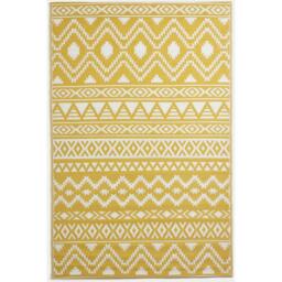 Homescapes Outdoor Rug Luxury Waterproof Reversible Recycled, Yellow Anna Aztec - Yellow / 180cm - thumbnail 2
