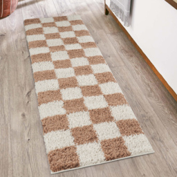 Chester Modern Living Room Shaggy Area Rug - Terracotta / 230cm - thumbnail 4