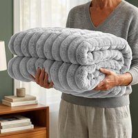 Ribbed Fleece Blanket - Silver