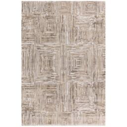 Iona Beige Textured Squares Pattern Rug - Beige / 230cm - thumbnail 4