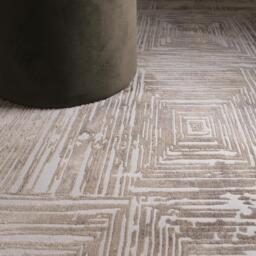 Iona Beige Textured Squares Pattern Rug - Beige / 230cm - thumbnail 3
