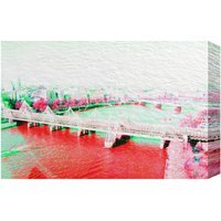 London Eye View Red Graphic Art on Canvas - Red / 112cm