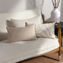 Selene Boucle Cushion 40 x 60cm - Nougat / Feather - thumbnail 4