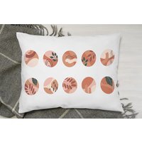 Hand Drawn Organic Shapes, Plant And Textures In Autumn Style Cushion - Pink - image 1