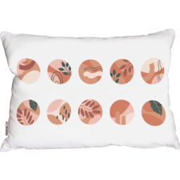 Hand Drawn Organic Shapes, Plant And Textures In Autumn Style Cushion - Pink - thumbnail 2