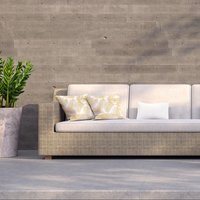 Golden Tropical Palm Tree Leaves Outdoor Cushion - Yellow / 60cm - thumbnail 1