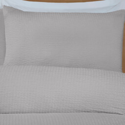 Seersucker Washable Duvet Set - Silver / Double - thumbnail 4