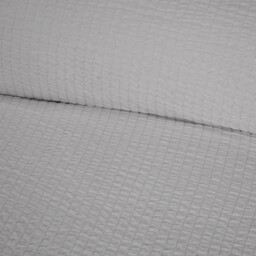 Seersucker Washable Duvet Set - Silver / Double - thumbnail 2