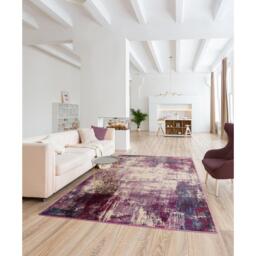 Viva Distressed Magenta  Cream Rug - Purple / 230cm - thumbnail 2