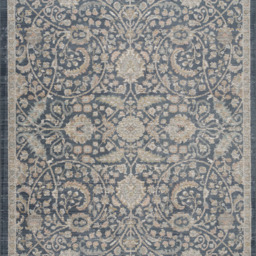 Maia Washable Living Room Traditional Floral Oriental Area Rug Low Pile Non Slip - Navy / 180cm - thumbnail 5