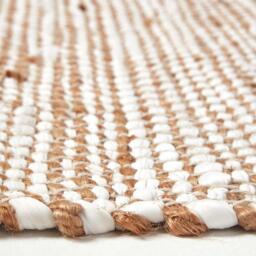 Homescapes Horizon Neutral Chevron Hemp Chindi Rug - Natural / 150cm - thumbnail 4