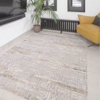 Distressed Aztec Motif Living Area Rug - Greige / 150 x 80cm - image 1